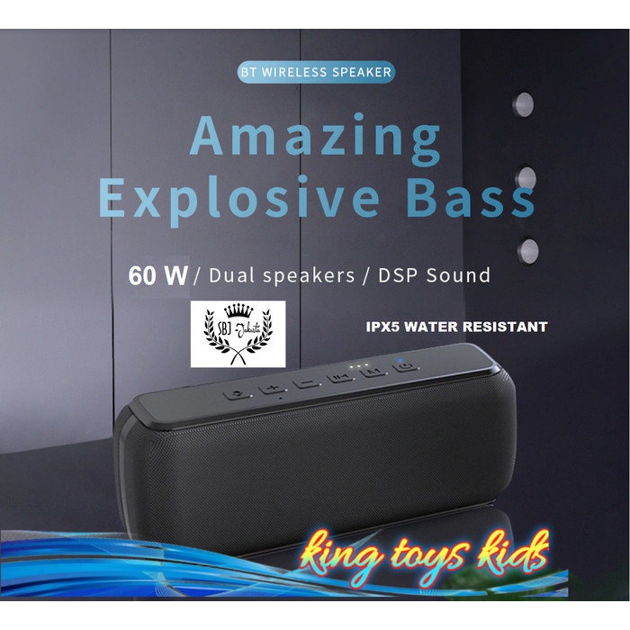 TERBARU / Cyboris V7pro Mini Speaker 60W RMS IPX5 3D STEREO 6600 mAh Vs Edifier - V7pro