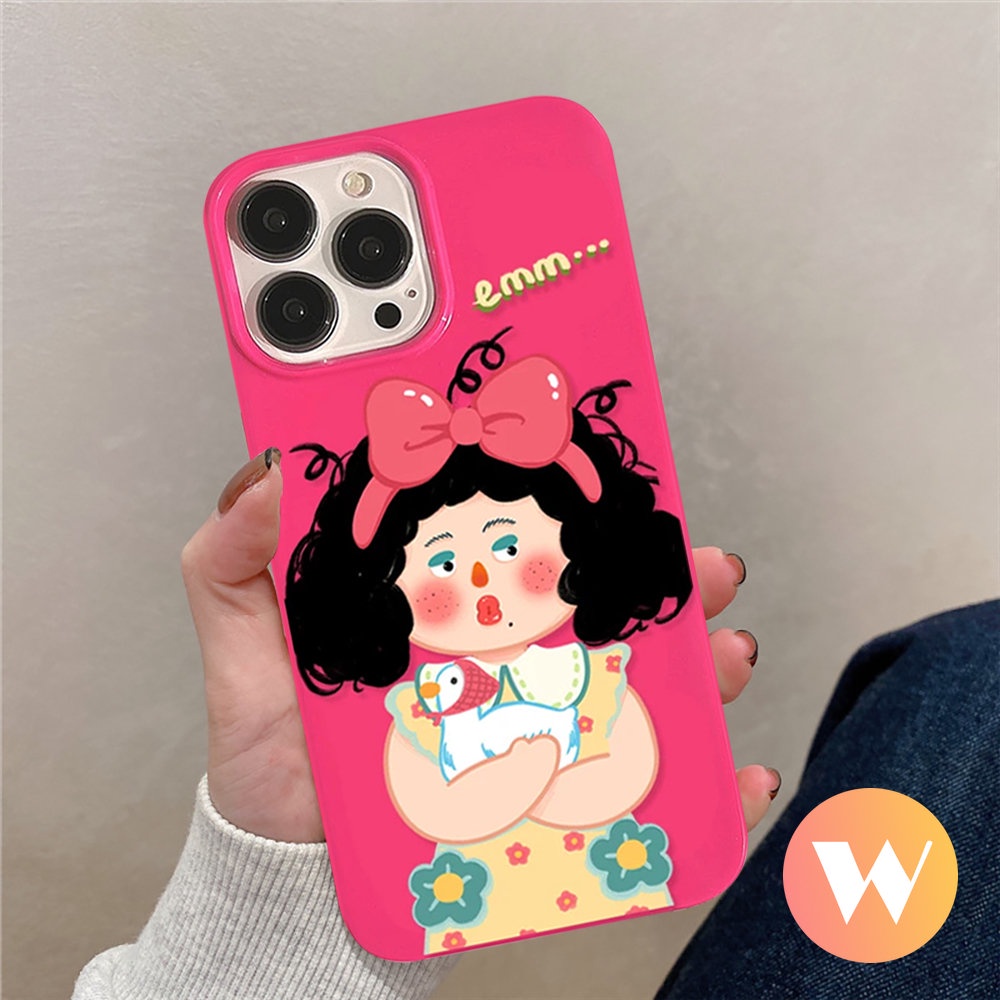 Permen Glossy Kartun Lucu Imut Gadis Case Kompatibel Untuk IPhone 7Plus 8Plus 11 13 14 12 Pro Max XR X XS Max8 7 Plus SE 2020rose Red Soft Tpu Back Full Cover