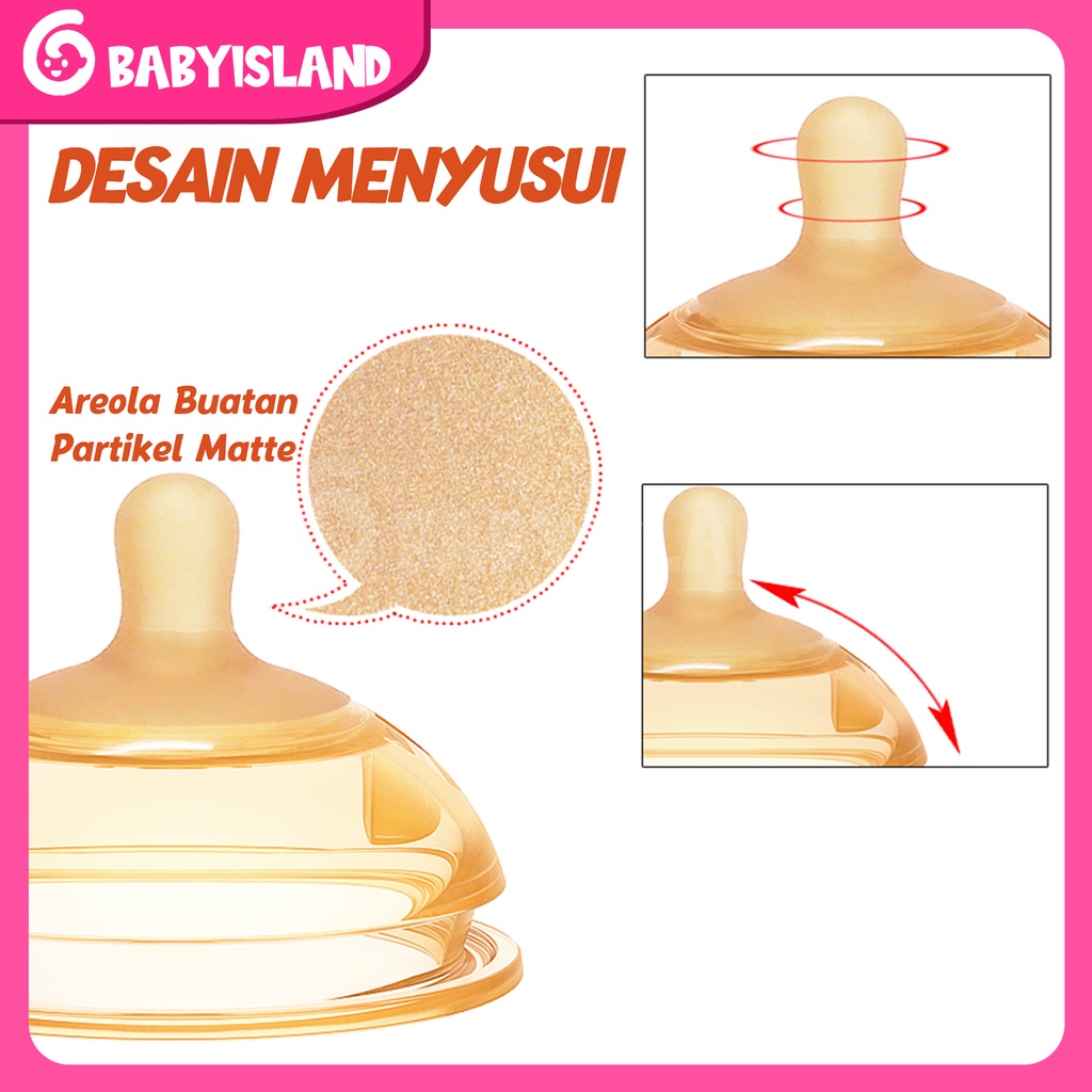 Botol susu bayi Silikon Leher Lebar Newborn (WIDE NECK) Warna Coklat | Botol Bayi dengan sedotan