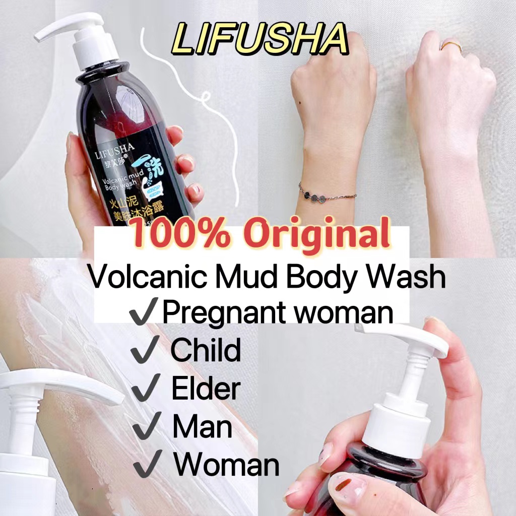 Jual LIFUSHA Original Lumpur Vulkanik 250ML Mud Body Wash Sabun Pemutih