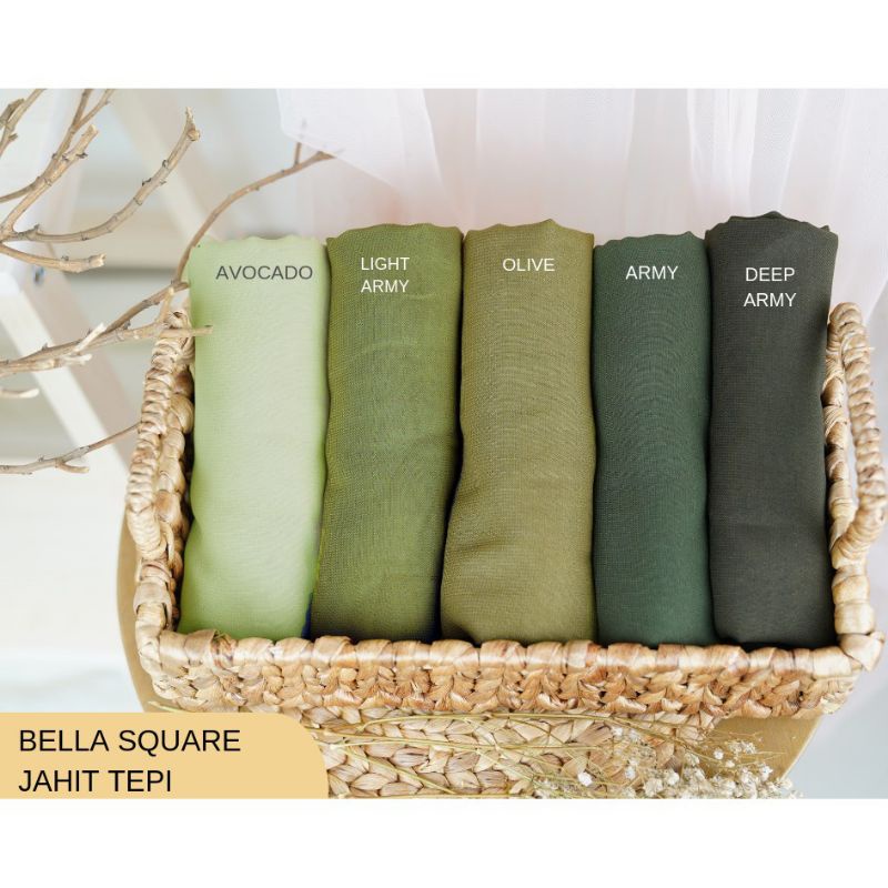 Nama - Bella Squere Hijab Segiempat Polos Pollycotton Hijab Premium