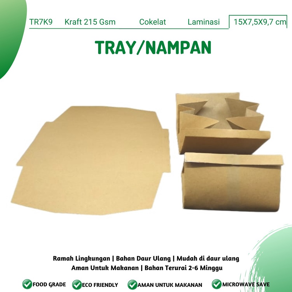 Paper Tray Nampan Bungkus Nasi (TR7K9-15X7.5X9.7 Cm)