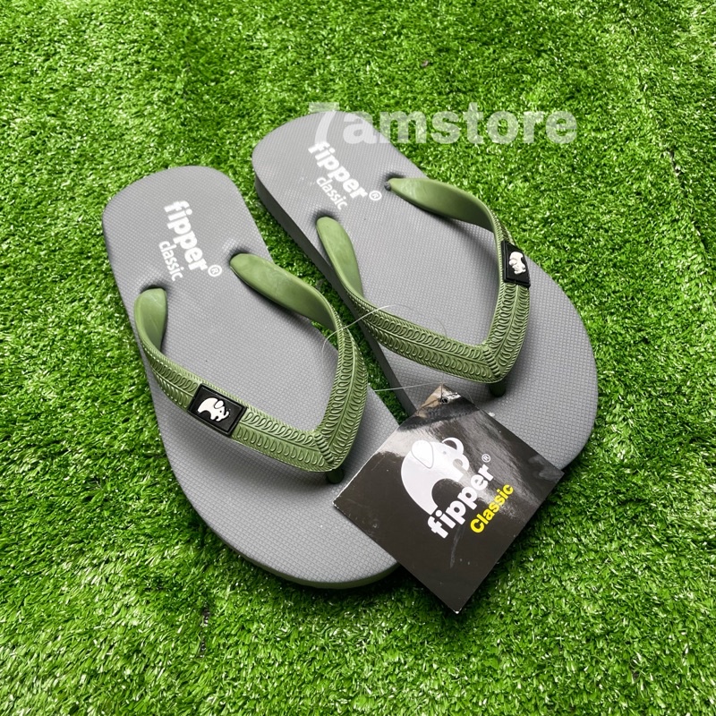 Sandal Jepit Fipper Classic Grey Light Green Army Original