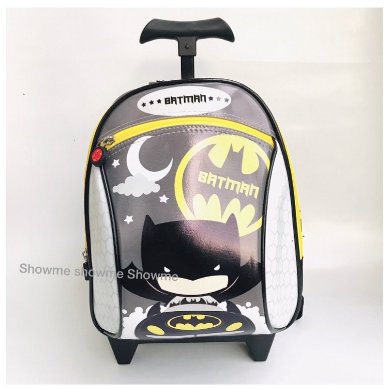 SHOWME TROLI - TROLLEY DORONG TAS ANAK SEKOLAH PAUD - TK KARAKTER BATMAN CUTE