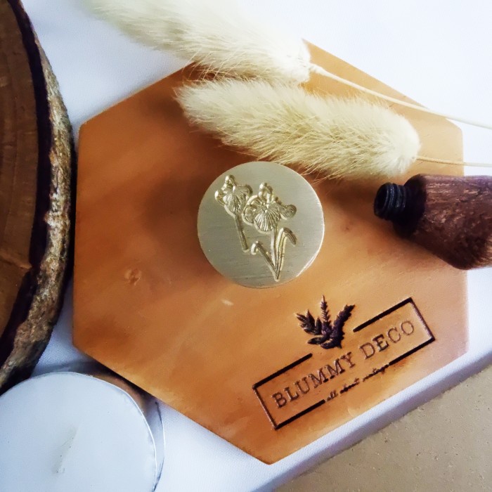 

Stm Wax Seal Stamp Flower Segel Surat Vintage Edisi Bunga Kepala Stempel