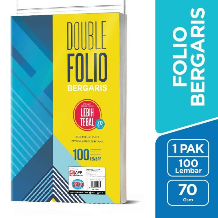 

✮✮ Kertas Double Folio Bergaris Sidu Isi 100 Lembar ( 1pk )