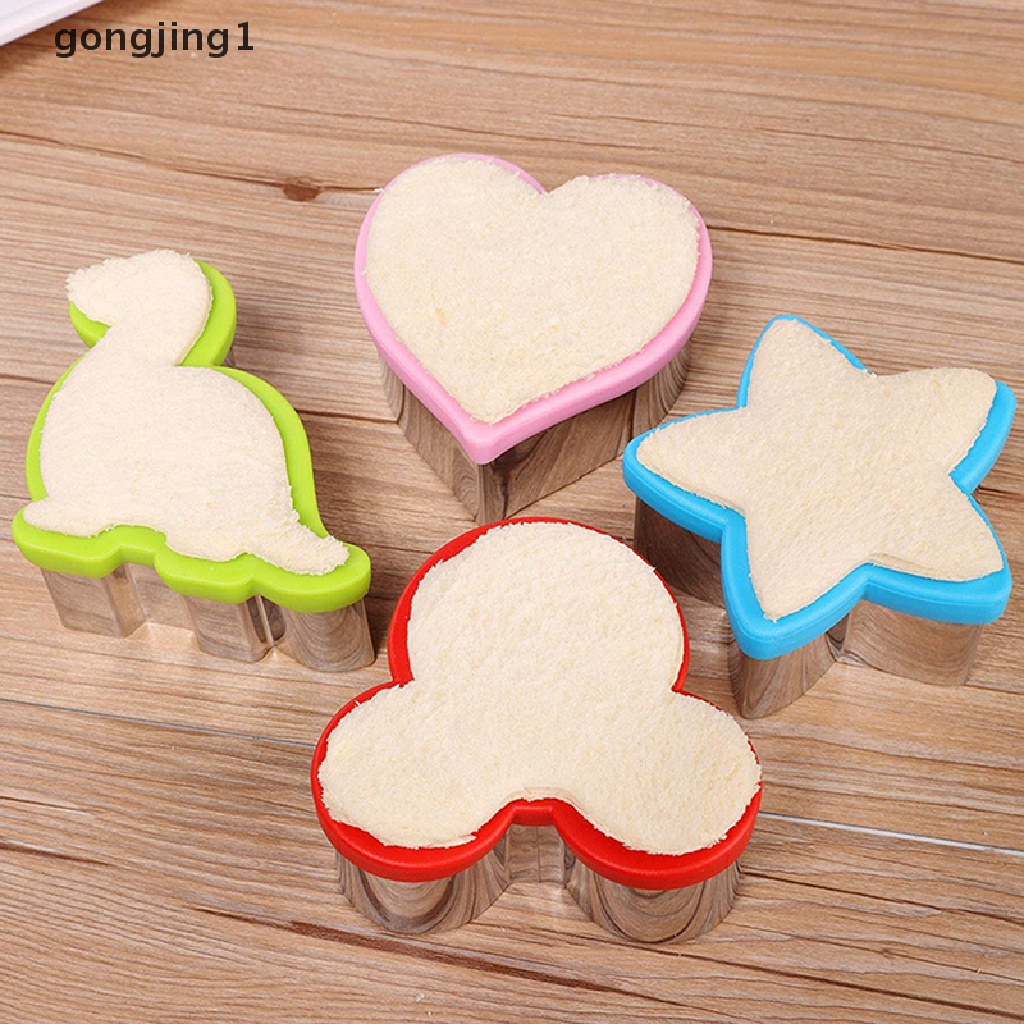 Ggg Sandwich Cutter Set Pemotong Sandwich Untuk Anak-Anak Baja Cetakan Roti Cookie Cutters Biscuit Mold Tools ID