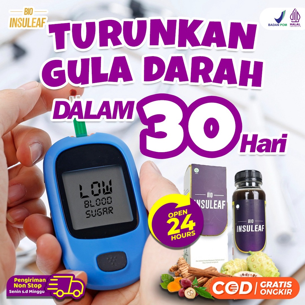 Bio Insuleaf - Turunkan Gula Darah Kolesterol Atasi Kencing Manis Diabetes Melitus Cegah Gagal Ginjal