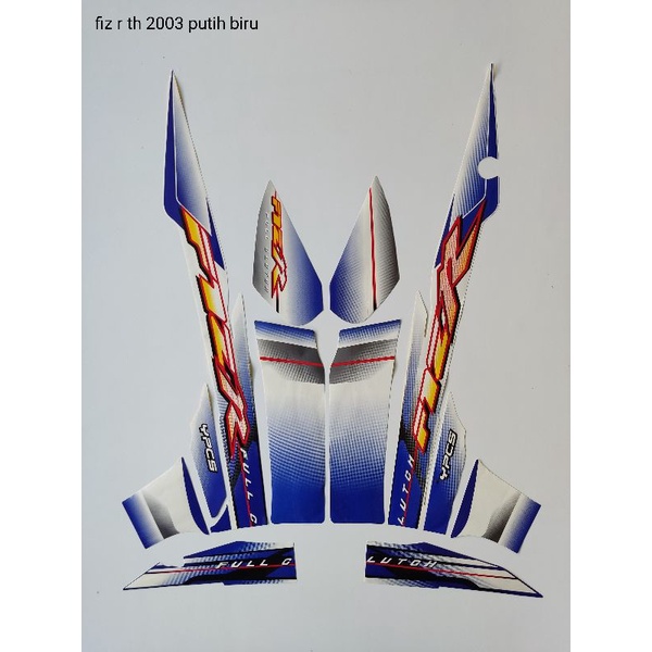 STRIPING ORI YAMAHA FIZ R Th 2003) Putih Biru