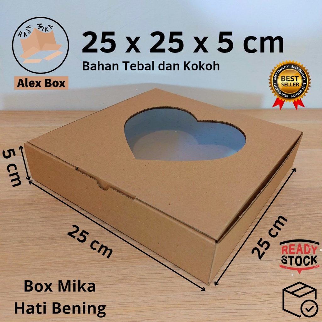 

Kardus Mika Hati / Love 25 x 25 x 5 cm... model diecut, untuk kue dll