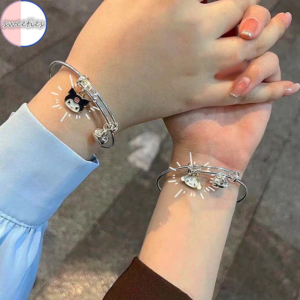 Korea couple Kartun Lucu Kuromi Bell Indah Liontin Gelang Pacar Gelang Hadiah Perhiasan