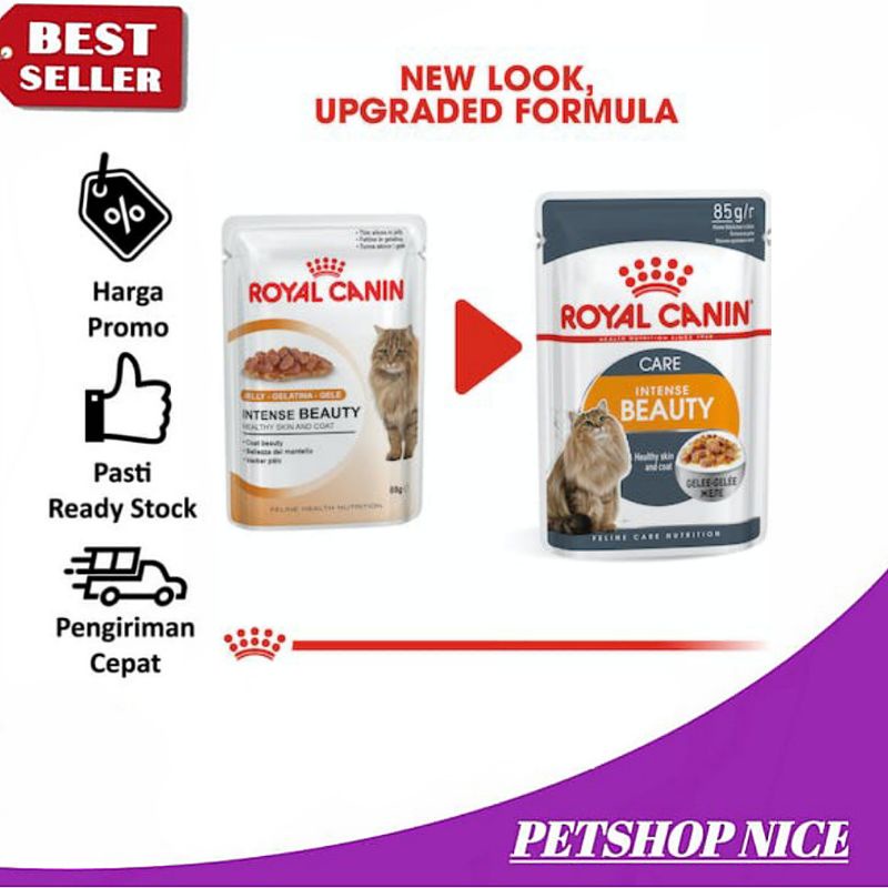 Royal Canin Beauty Pouch 85gr - Makanan Basah Kucing Dewasa RC Sachet Hair and Skin