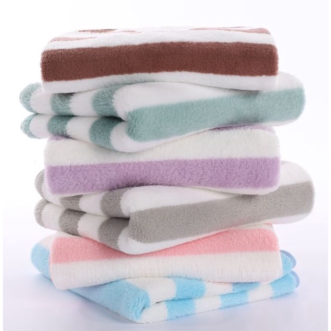 handuk olahraga microfiber salur bahan lembut uk 33 x 76 cm