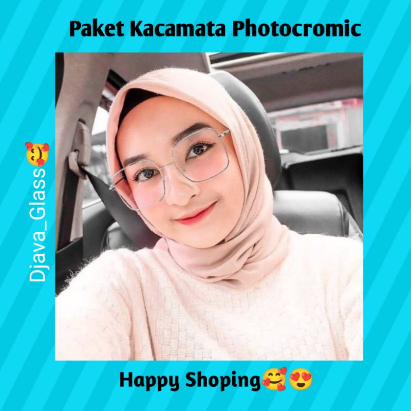 kacamata photocromic wanita kotak Korea 9691 | kacamata anti radiasi | kacamata minus | kacamata plu