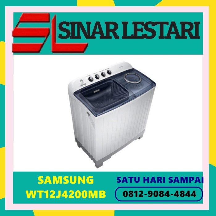Samsung Wt12J4200Mb Mesin Cuci Top Loading 2 Tabung Kap 12Kg