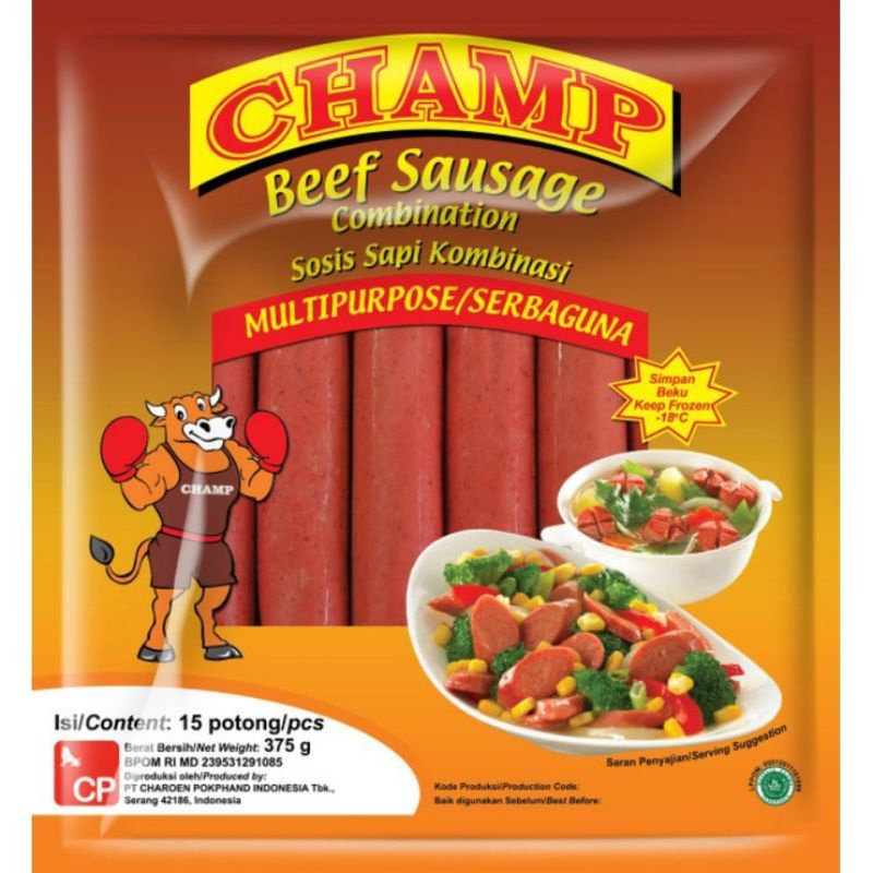 

Champ Beef Sausage 375gr/Sosis Champ Sapi Isi 15