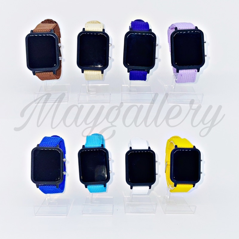 Jam Tangan Led Kanvas Curved (free gift)