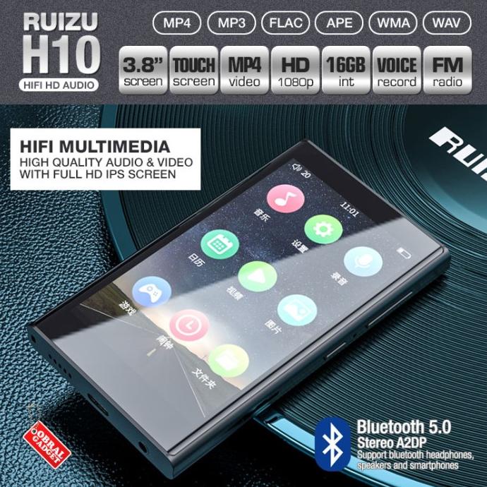 [BISA COD] Ruizu H10 MP3 MP4 Audio Video Player Bluetooth HQ SQ FM FLAC Portable