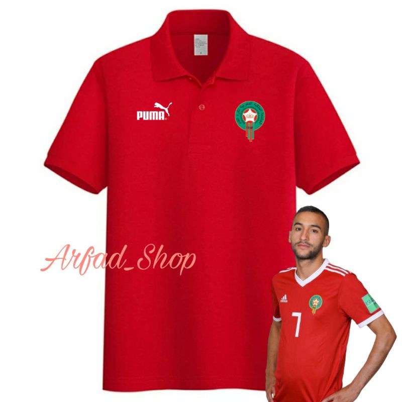 KAOS POLO SHIRT DISTRO BOLA MAROKO MAROCCO PIALA DUNIA / KAOS KERAH MAROCCO MAROKO