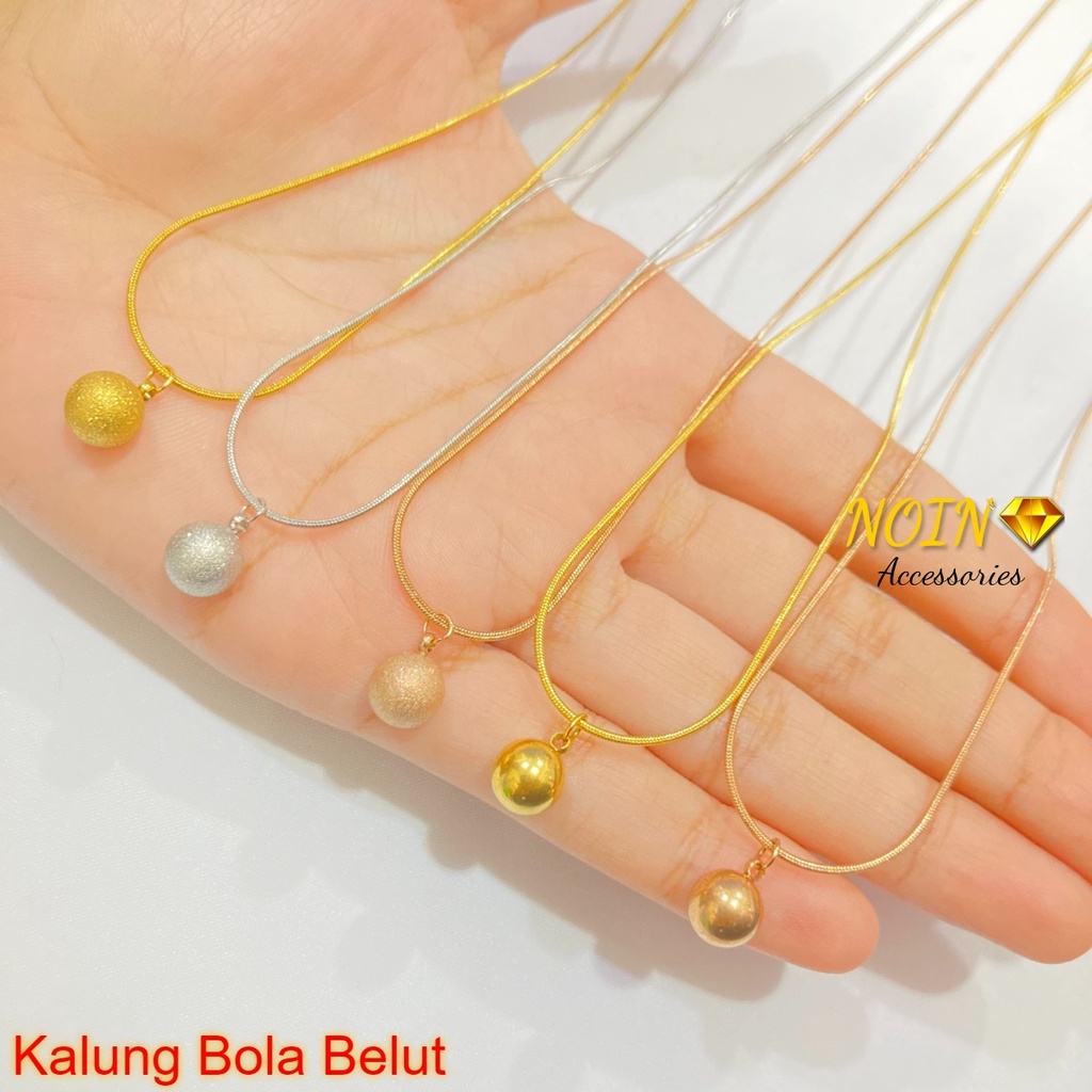 Kalung Wanita Titanium Belut Boba Pasir dan Polos Necklace Simple