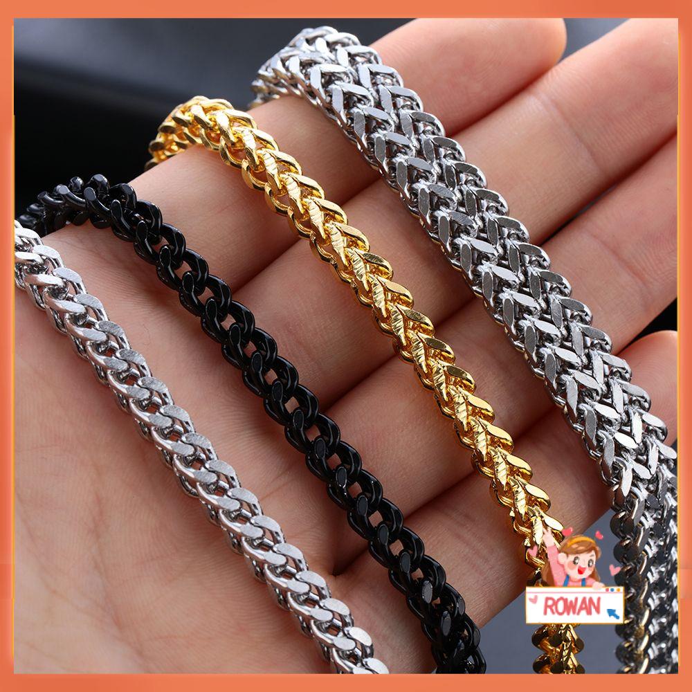 R-flower Link Chain Bracelet Silver Hitam Kaitan Kado Rantai Bangle