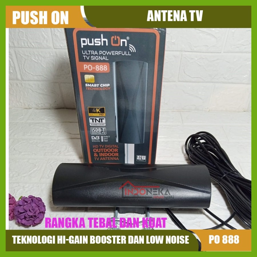 Antena TV digital Push On PO-888 indoor outdoor + kabel 10 meter