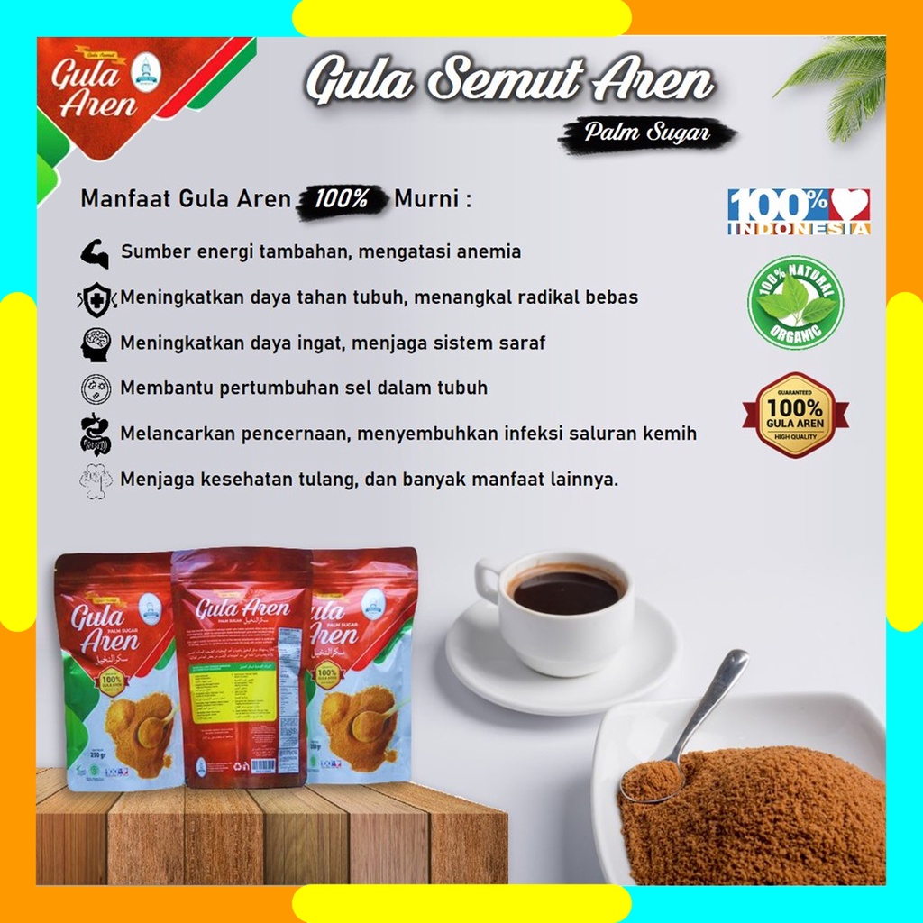 Gula Semut Aren Premium 1 Kg - Gula Aren Bubuk - Premium Palm Sugar