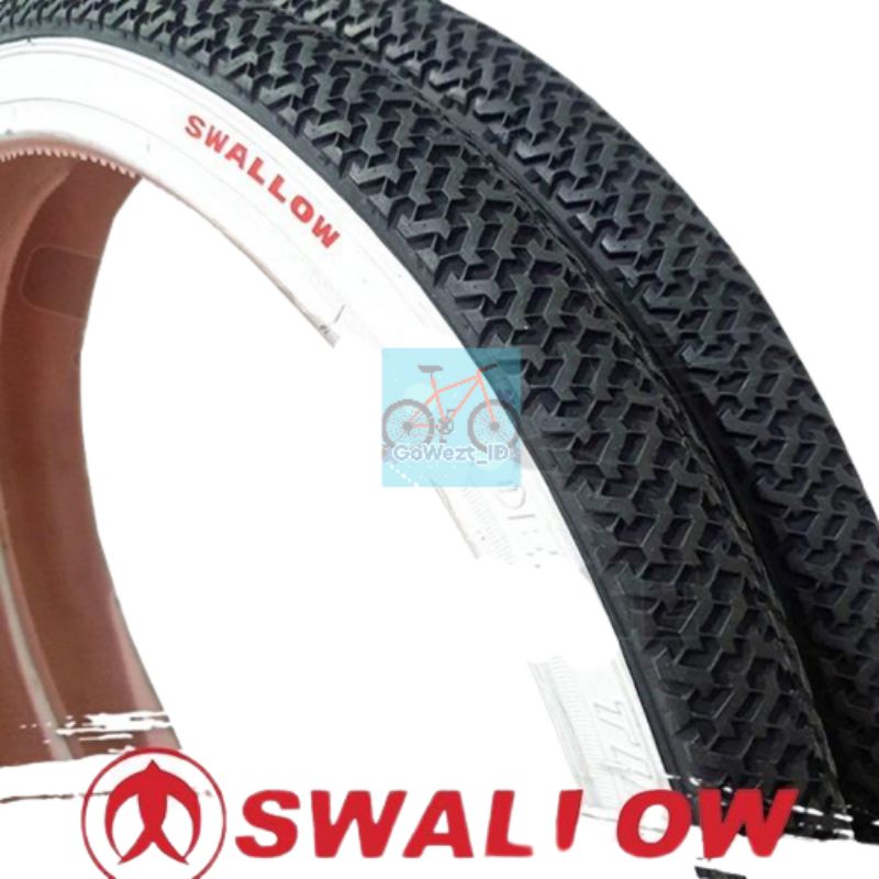 Ban Luar Sepeda Ukuran 20 x 1.75 Swallow List Putih Lipat Minion Mini Hitam Putih | High Quality