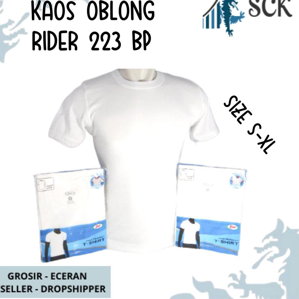Hot Sale Kaos Blong RIDER 223 PUTIH BP Polos / T-Shirt Pria PUTIH POLOS HALUS / Oblong R223BP - sckm