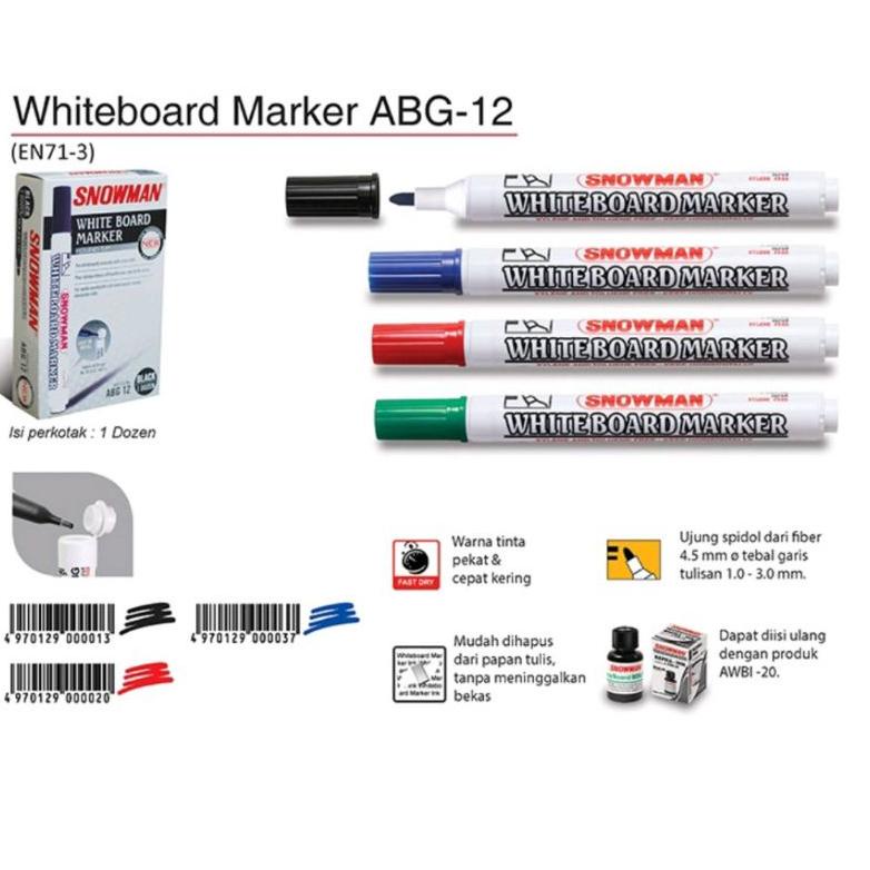 

SPIDOL SNOWMAN WHITEBOARD ABG-12 ( 12 PCS ) TERLARISS...,,,,,