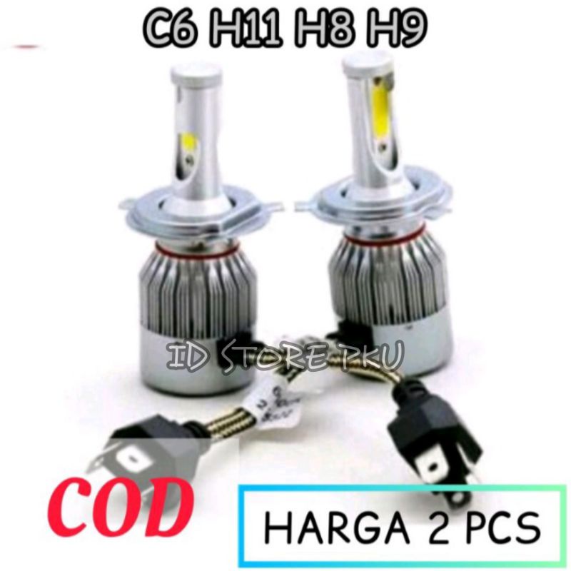 LED HEADLIGHT C6 H4 36WATT H4 / LED H4 - LAMPU UTAMA MOBIL MOTOR 1 SET, Bull aes, hid, super terang,