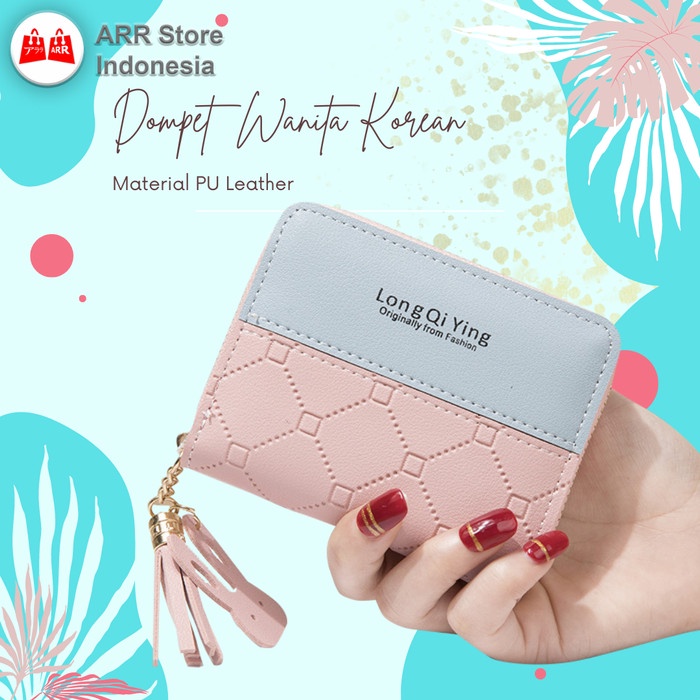 Dompet Kecil Wanita Dompet Kartu Mini Import Korea Wallet PU Leather