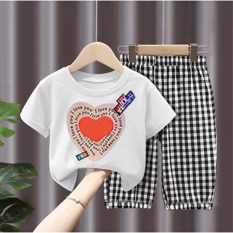 baju anak perempuan dan celana anak kotak perempuan 1-5 tahun grosir