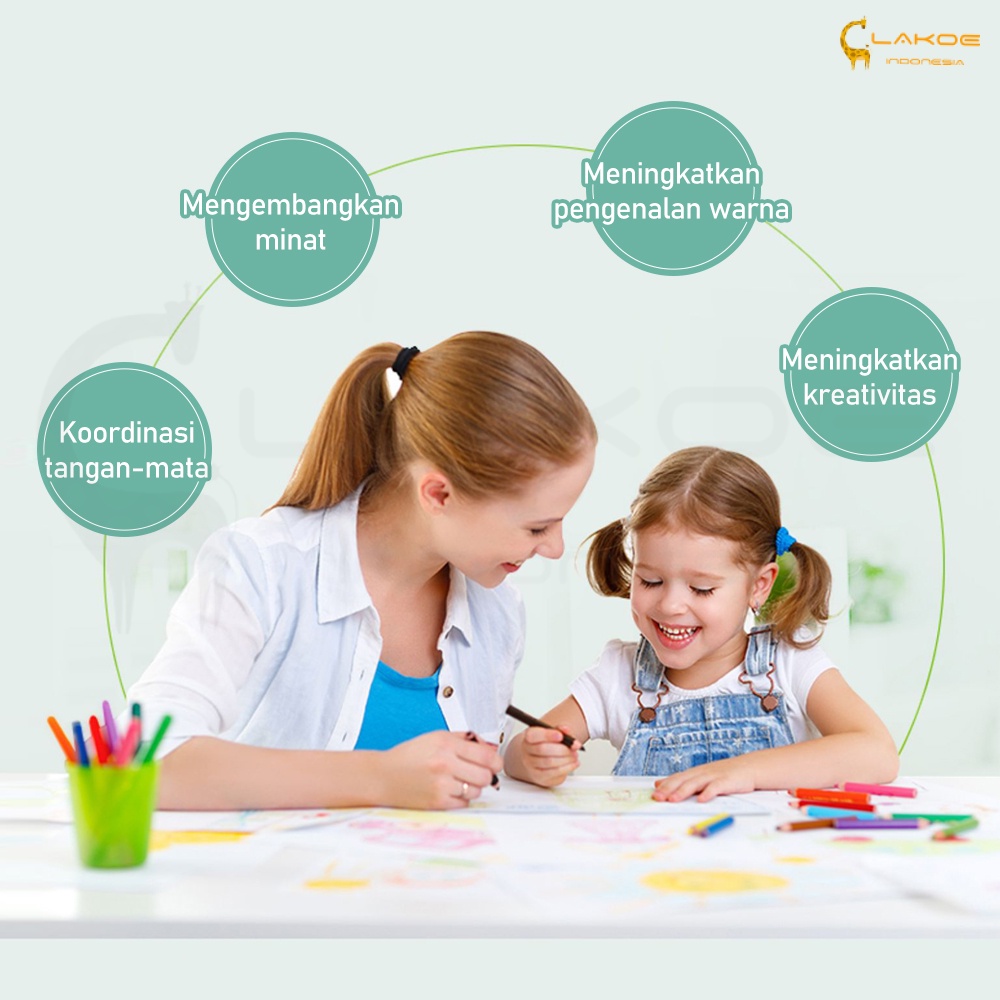 Crayon Set alat mewarnai anak set Pensil Warna anak 68pcs