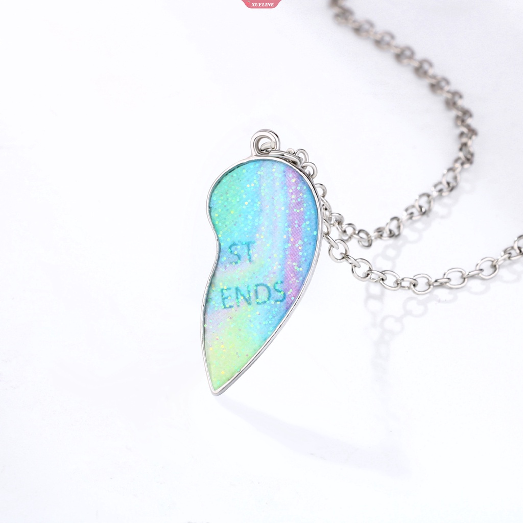 Fashion Sahabat Baru Penahan Hati Paduan Cinta magnet Menarik Pelangi Pasir Hisap drip Minyak Pasangan BFF Hadiah Kecil [ZXL]