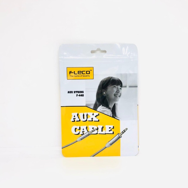 KABEL AUX 3.5MM 1X1 FLECO AUDIO STRING F440 100CM HD CONVERTER AUDIO MUSIC FOR HP HANDPHONE LAPTOP PC KOMPUTER BY SMOLL