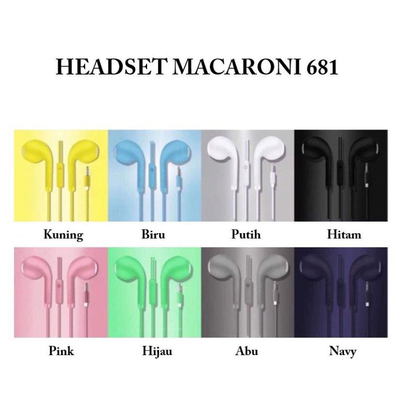 Headset Macaron Matte U19 / Handsfree U19 Macaron Mate Color Hifi Extra Bass