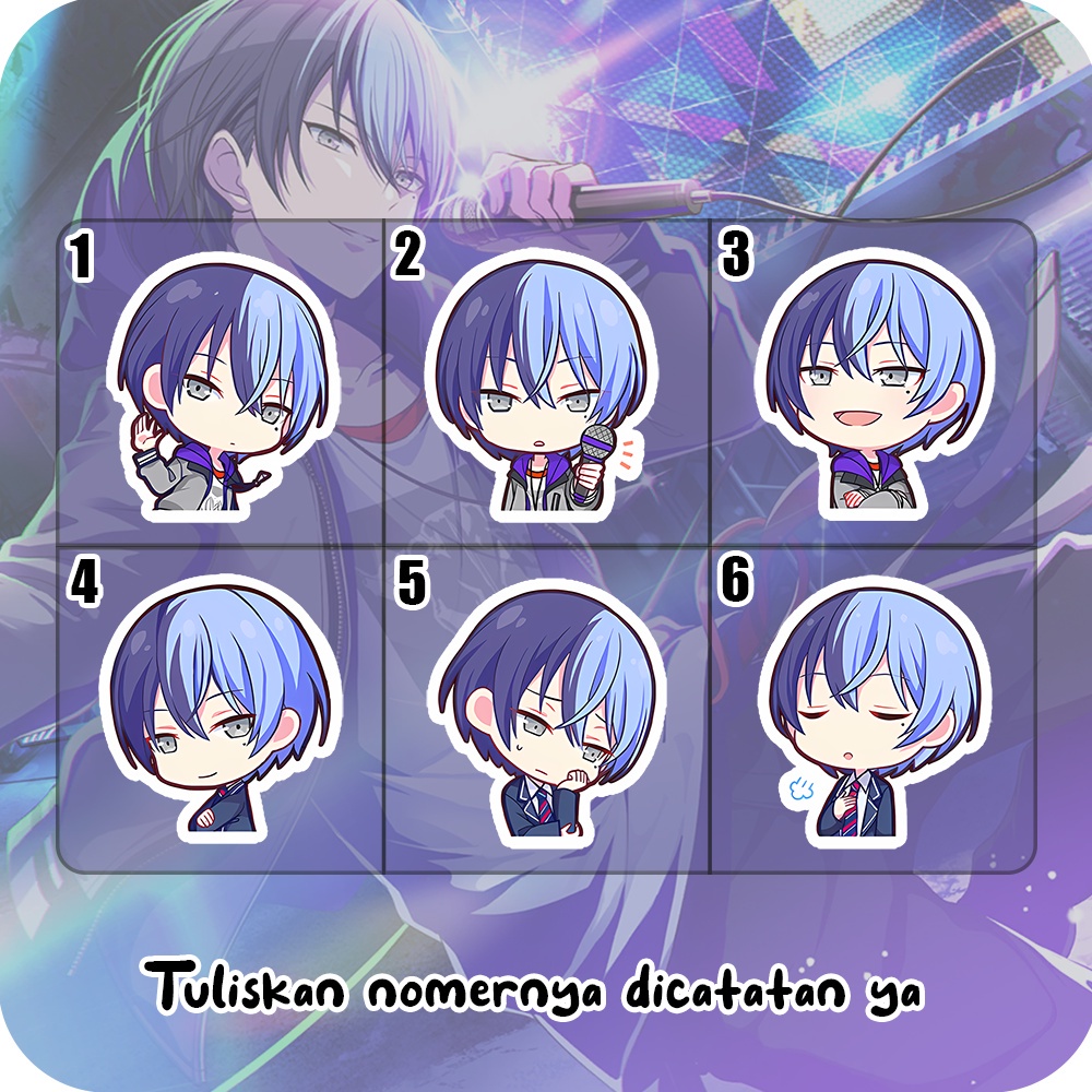 Stiker Glossy Toya Aoyagi Project Sekai, Sticker Anime Lucu