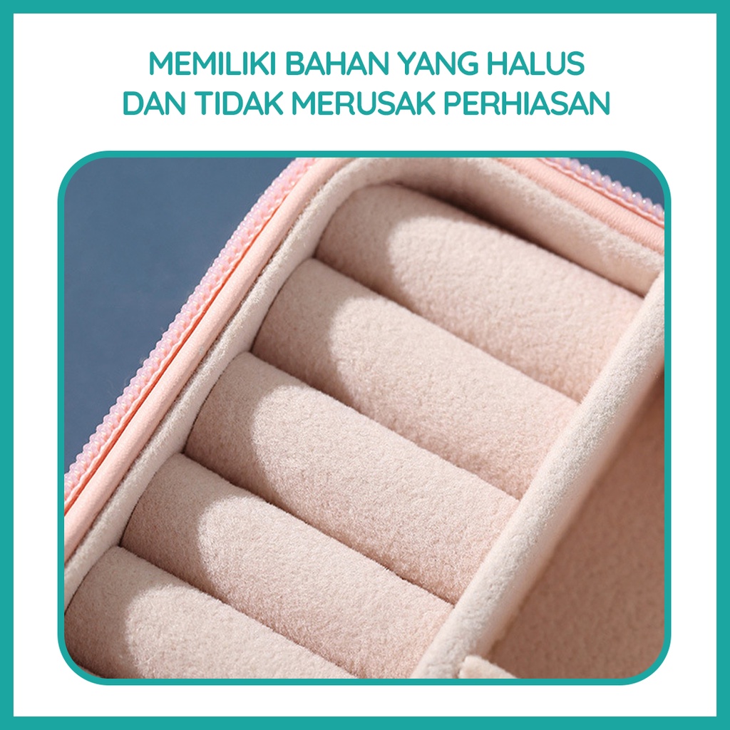 Kotak Tempat Perhiasan Travel Jewelry Box Tempat Penyimpanan Cincin Kalung Gelang Emas Serbaguna Box Perhiasan