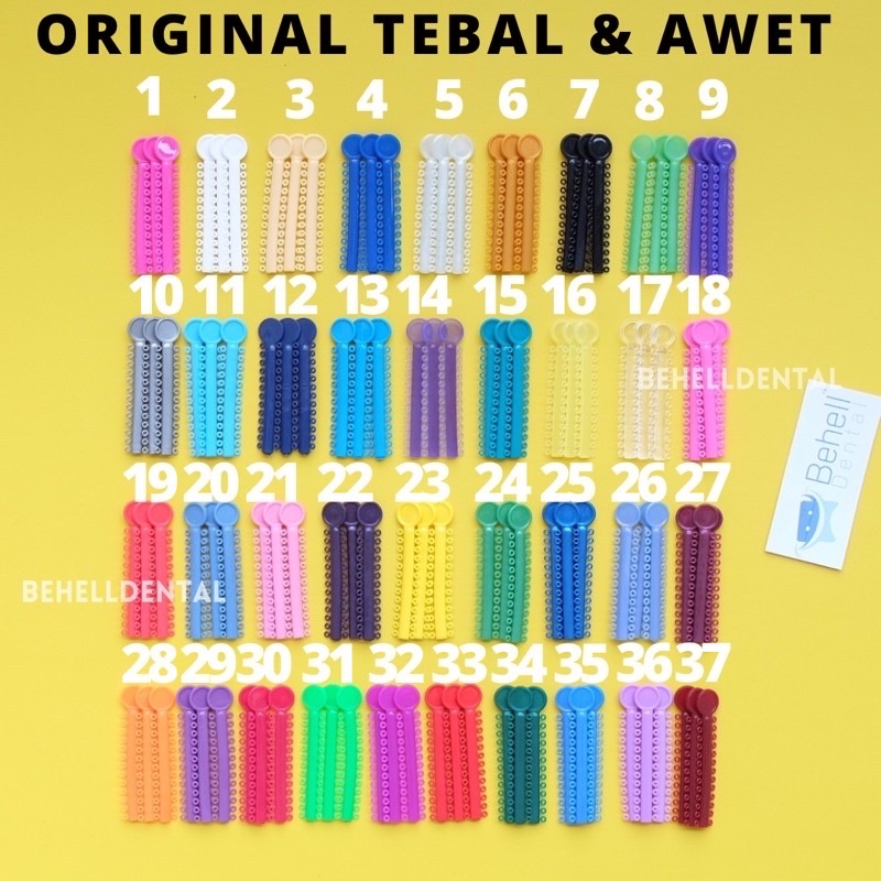 5Pics Karet Behel Gigi Motif Power O Ring Bulat PREMIUM TEBAL - Dental Rubber Band Elastic Bracket Gigi Permanen Motif Ring Bulat Bundar - Ortho Dental Braces Ligature tie Ties Elastis Bracket BEHELLDENTAL