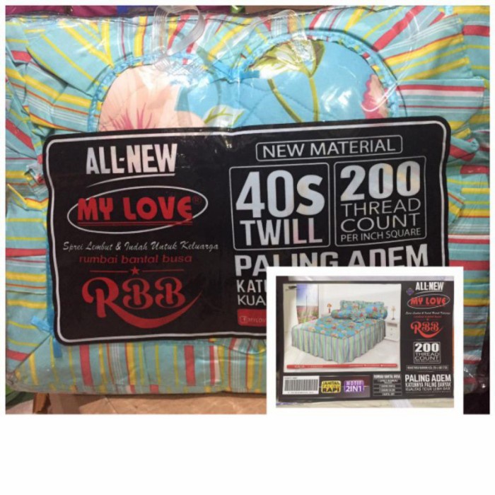 Sprei RBB ( Rumbai Bantal Busa) My love Kalia 180x200 cm - RBB {Property Off Liliy Grosir Sprei