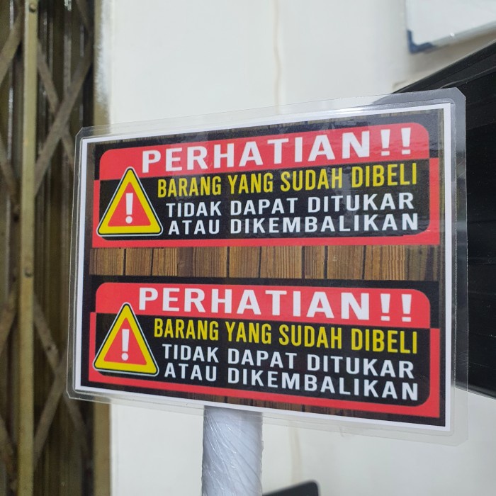 Stiker Sticker Barang Yang Sudah Di Beli Tidak Dapat Dikembalikan