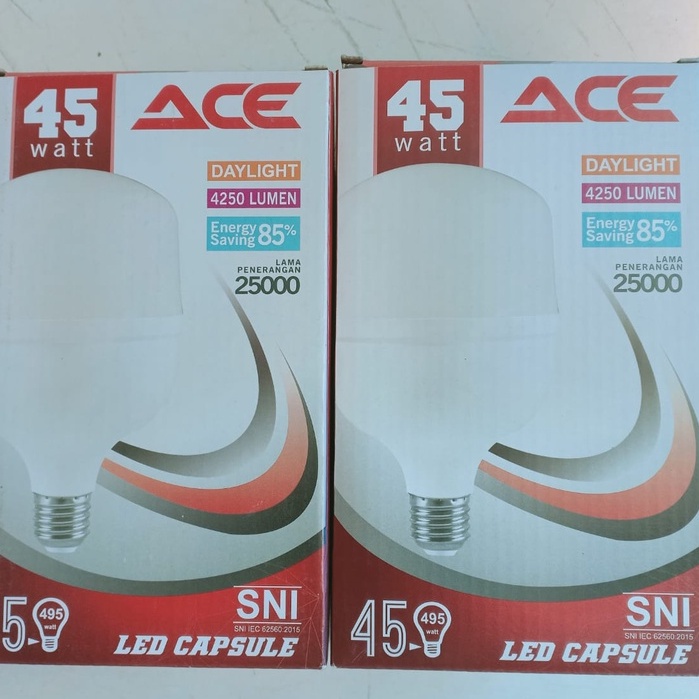 Lampu Led CAPSULE ACE 45 Watt Led Tabung Jumbo Bergaransi 45w ACE Led Garansi 1 Tahun