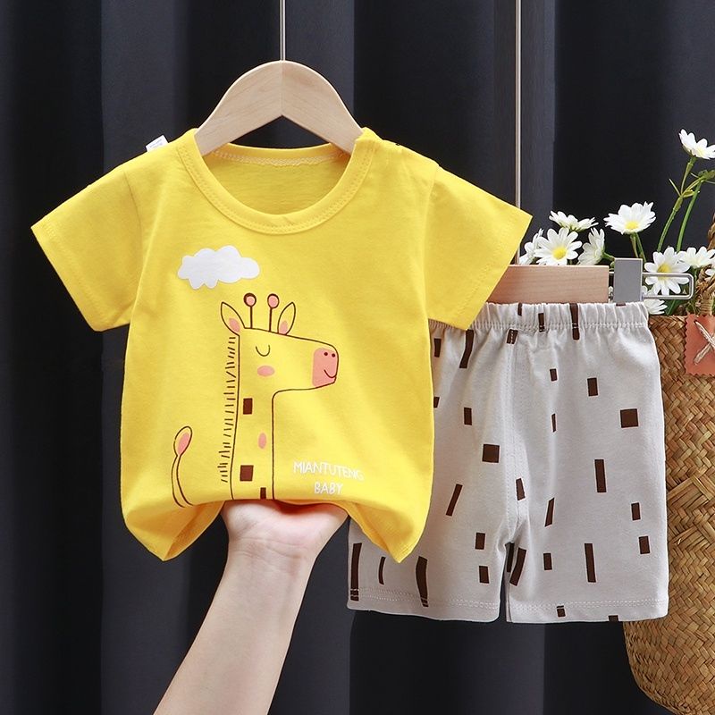 SETELAN ANAK ANAK PREMIUM/SETELAN ANAK ANAK MURAH-Jerapah kuning
