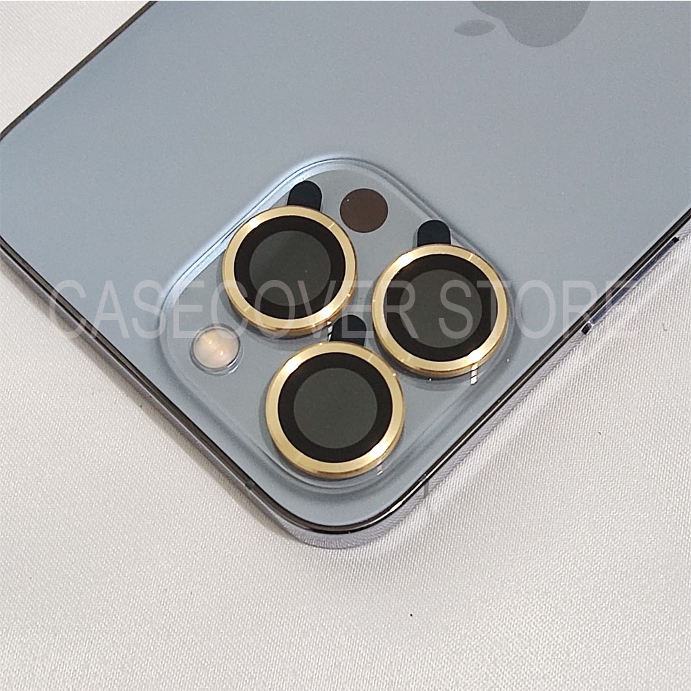 Tempered Glass Metal Ring Pelindung Lensa Kamera - For iPhone 14 14 PLUS 14 PRO 14 PROMAX