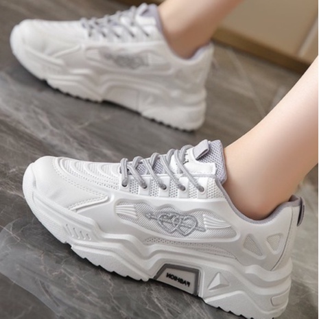 Sepatu Sneakers Wanita Tali Sepatu Olahraga Fashion Style Korea Sport Shoes Casual PU Free Box Azgalery SPT-14
