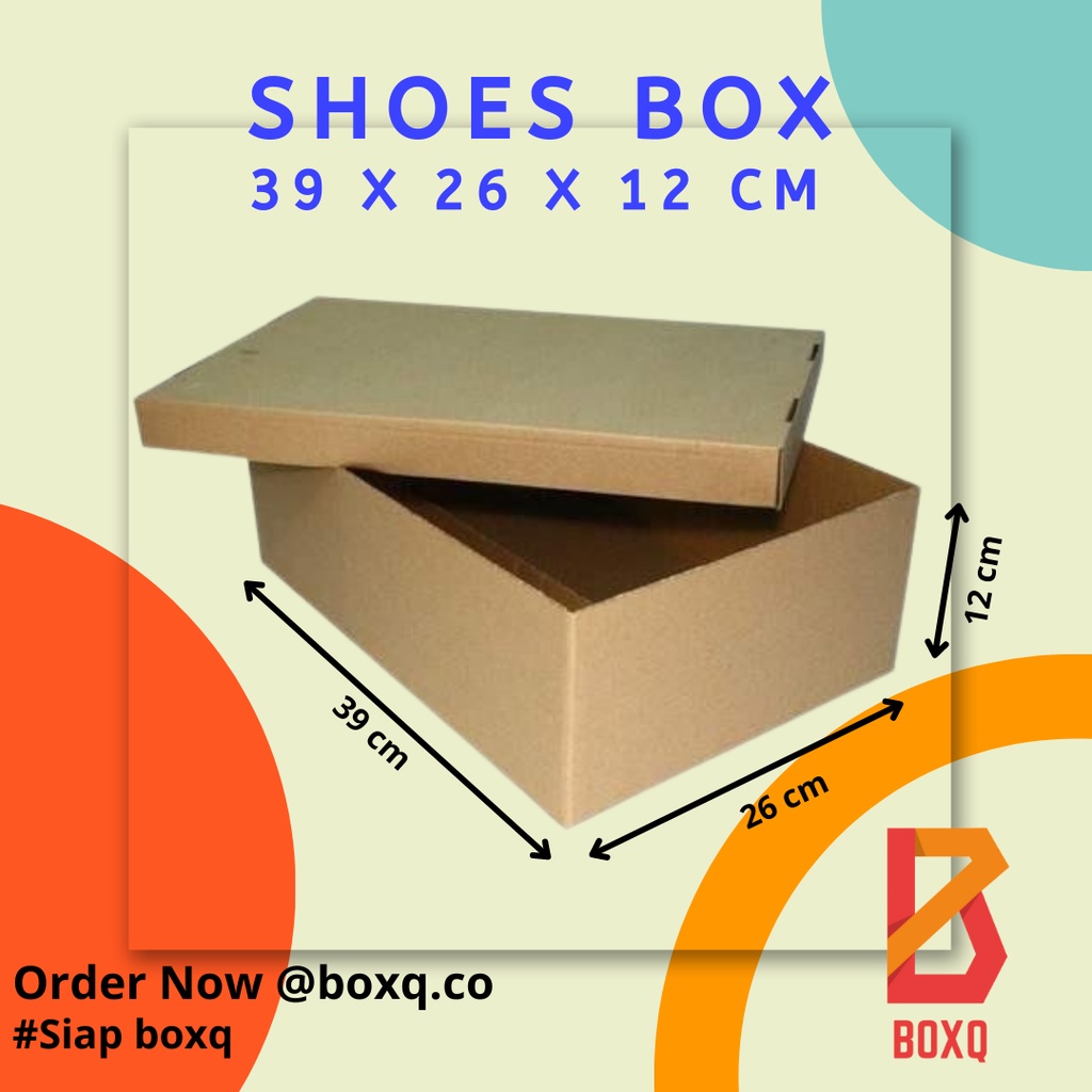 BOX KARDUS COKLAT PACKING POLOS DUS SEPATU / SHOE BOX UK. 39x26x12CM