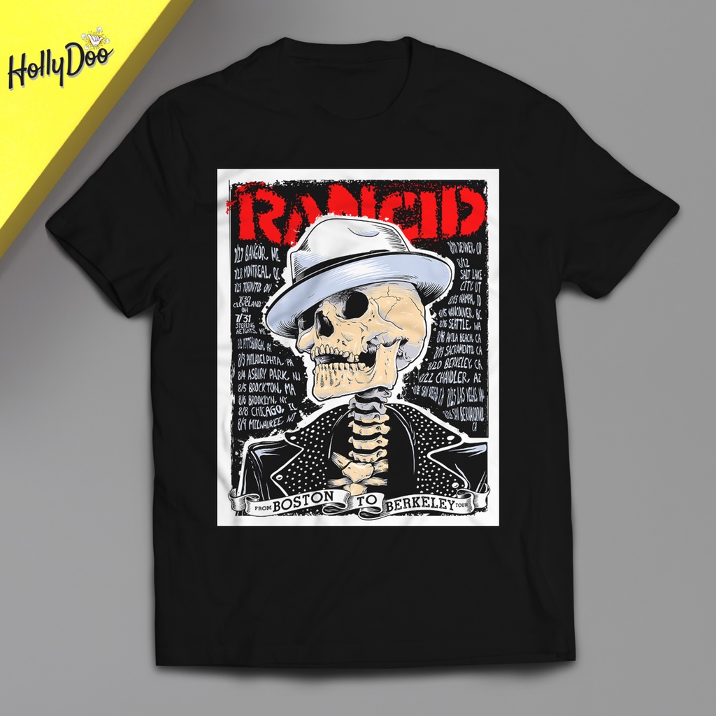 Kaos Band Rancid Boston Tour Baju Musik Punk Rock Size S-XXXL Unisex