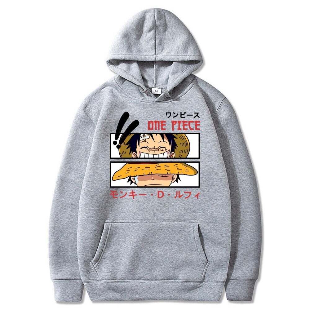 One Piece smile and angry  Jumper Hoodie II  Sweater Hoodie Trendy II Sweter Oblong Topi Sz M - XL ( Pria &amp; Wanita / Anak &amp; Dewasa )