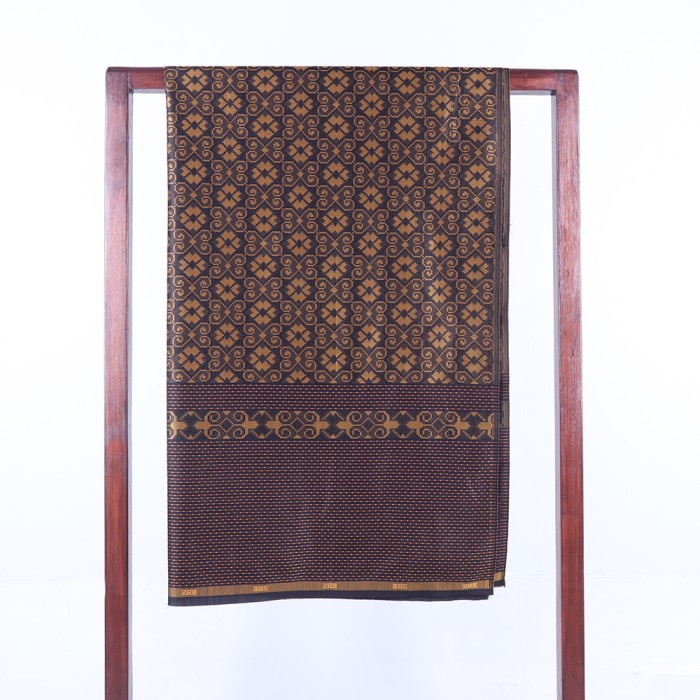 Kain Batik BHS Excellent Motif Jacquard Warna Hitam Gold